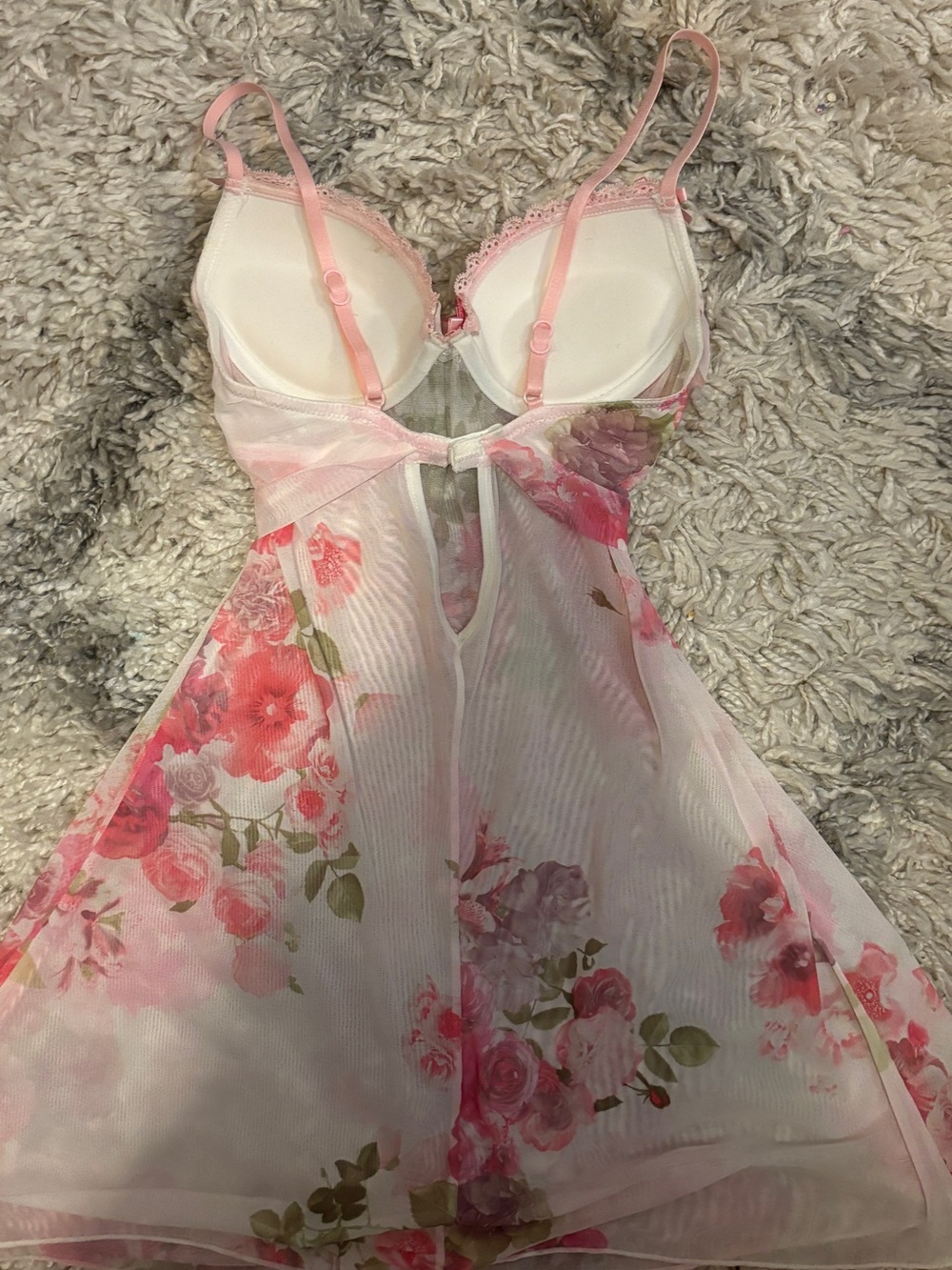Floral lace sheer fairy baby doll dress - Picture 5 of 6
